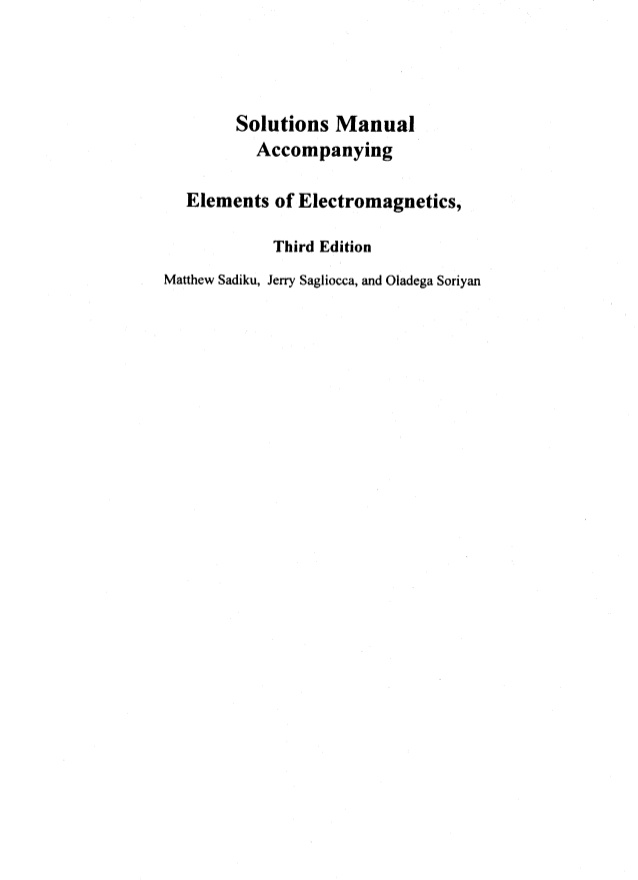 electromagnetic engineering solution manual
